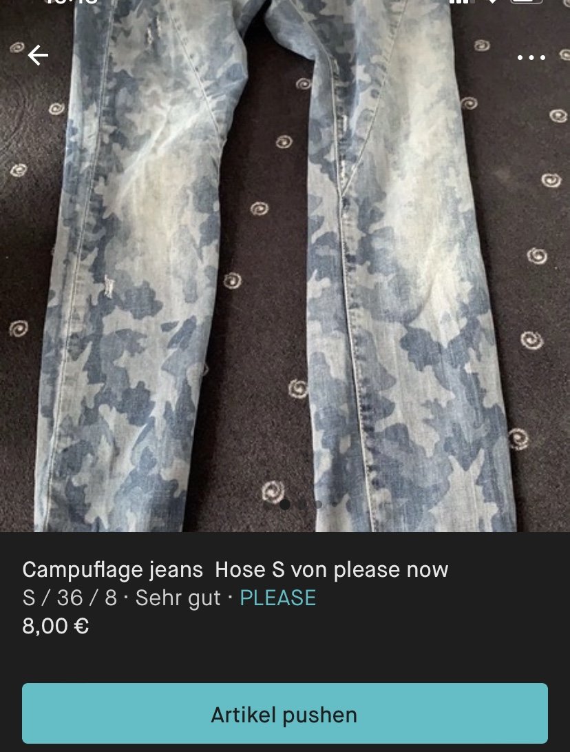 camouflage jeans S please now