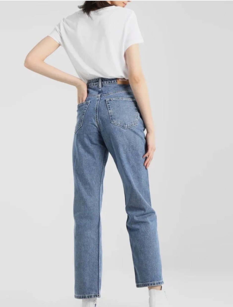 WEEKDAY Rowe Extra High Waist Straight Fit 25/32 Jeans