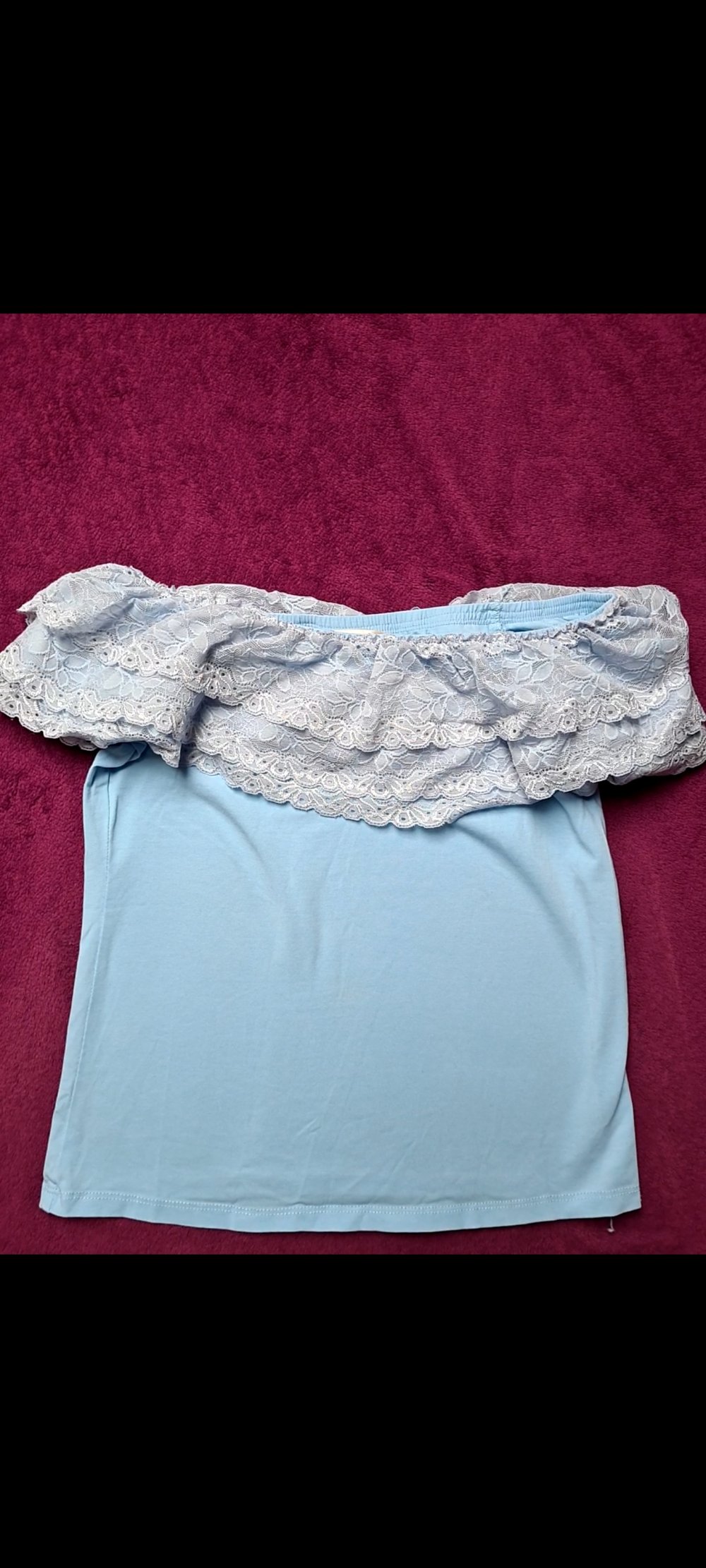 Schulterfreie Blau T-shirt von S&W Neu