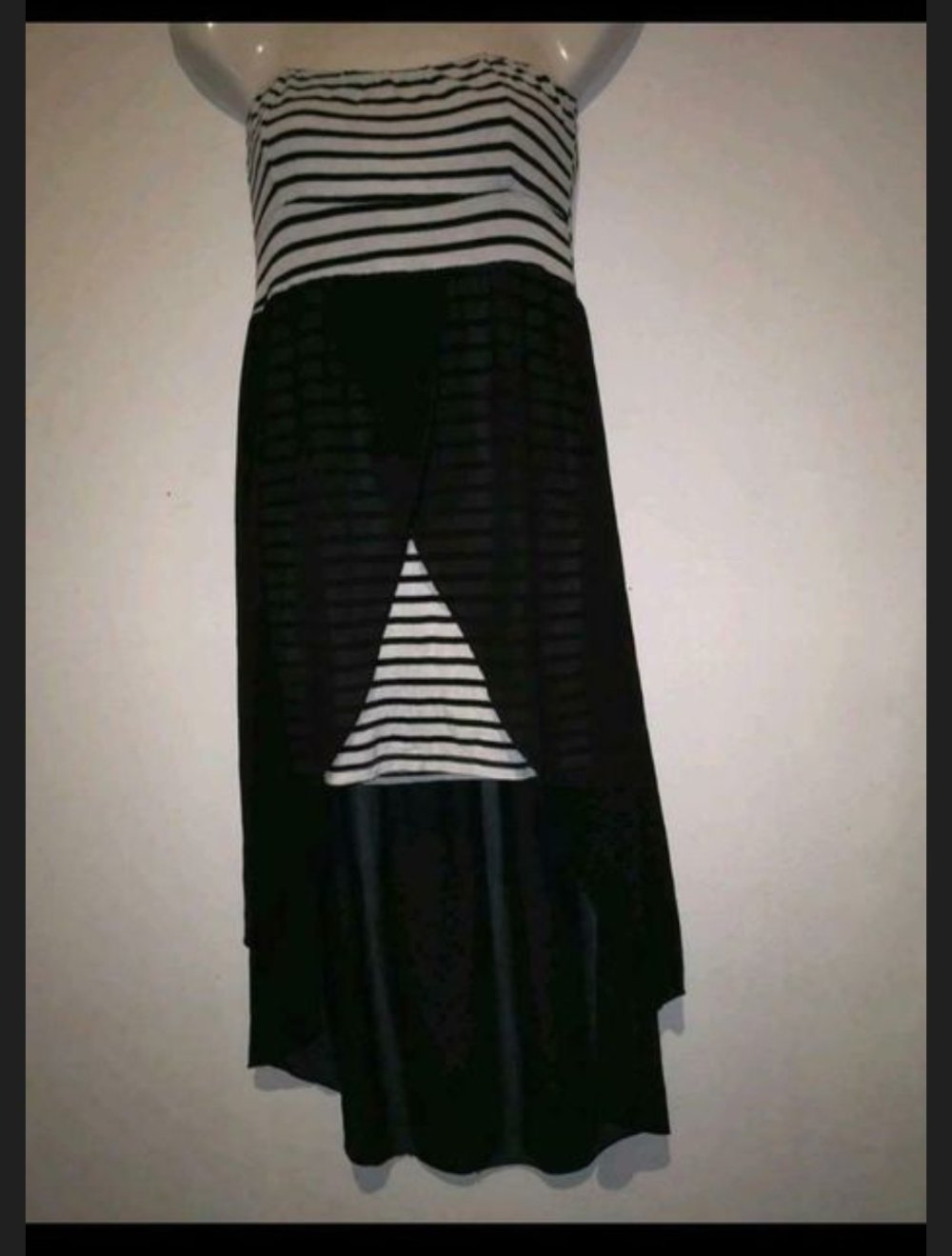 Vokuhila Kleid Trägerlos Gr. XS