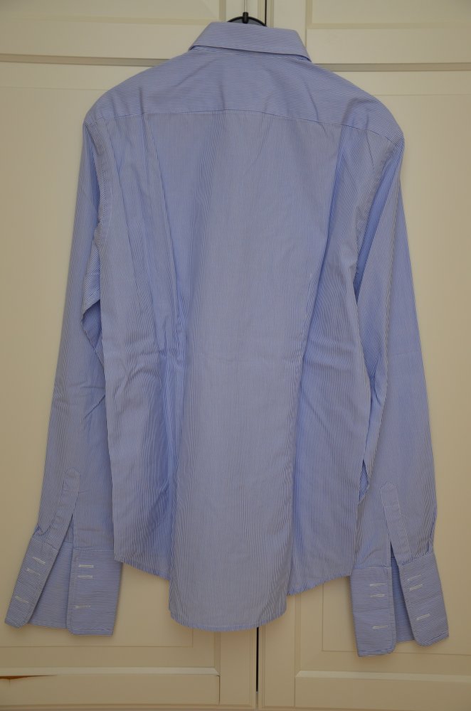 blau-weiß gestreiftes Oberhemd - Größe 39 - 