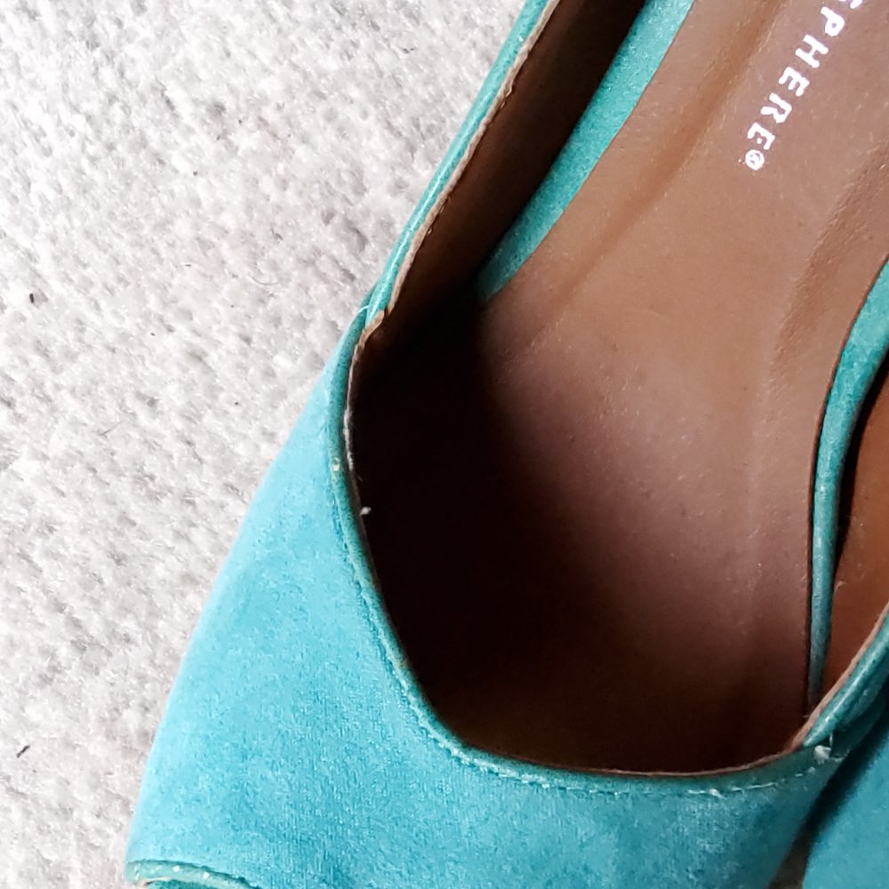 Pumps High Heels von atmosphere Größe 38 türkis mit Glitzer