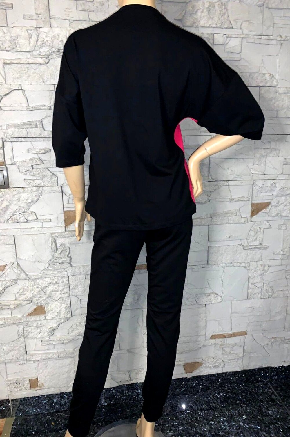 Freizeitanzug Jogginganzug  in gr 36-42  Farbe Schwarz Pink   Motiv Mickey Glitzer