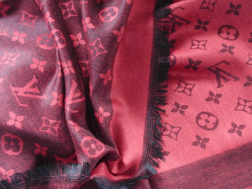 Louis Vuitton Schal Burgunderrot/Schwarz - 140x140cm 