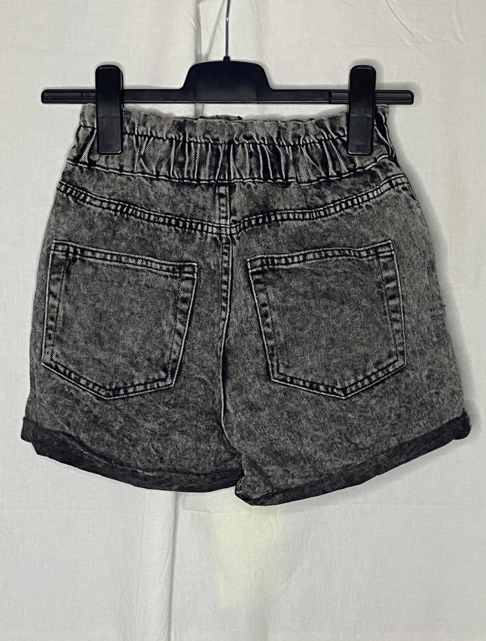 Schwarze Used Look High Waist Shorts