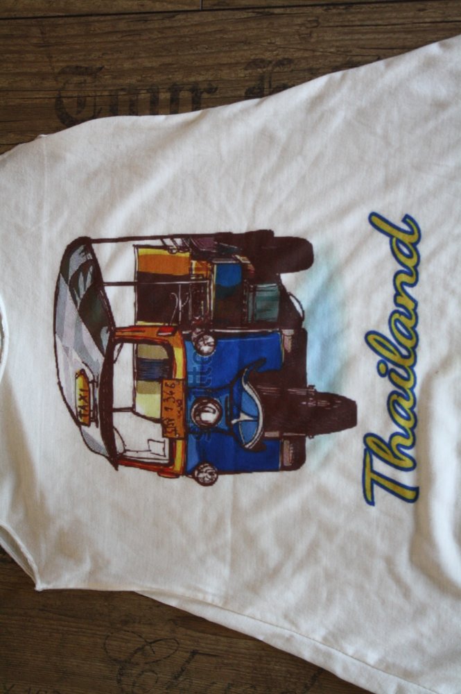 Vintage Catzilla Shirt Trägershirt Trägerhemd Asien Asiatisch Kultshirt Thailand Tuk Tuk S 36 38