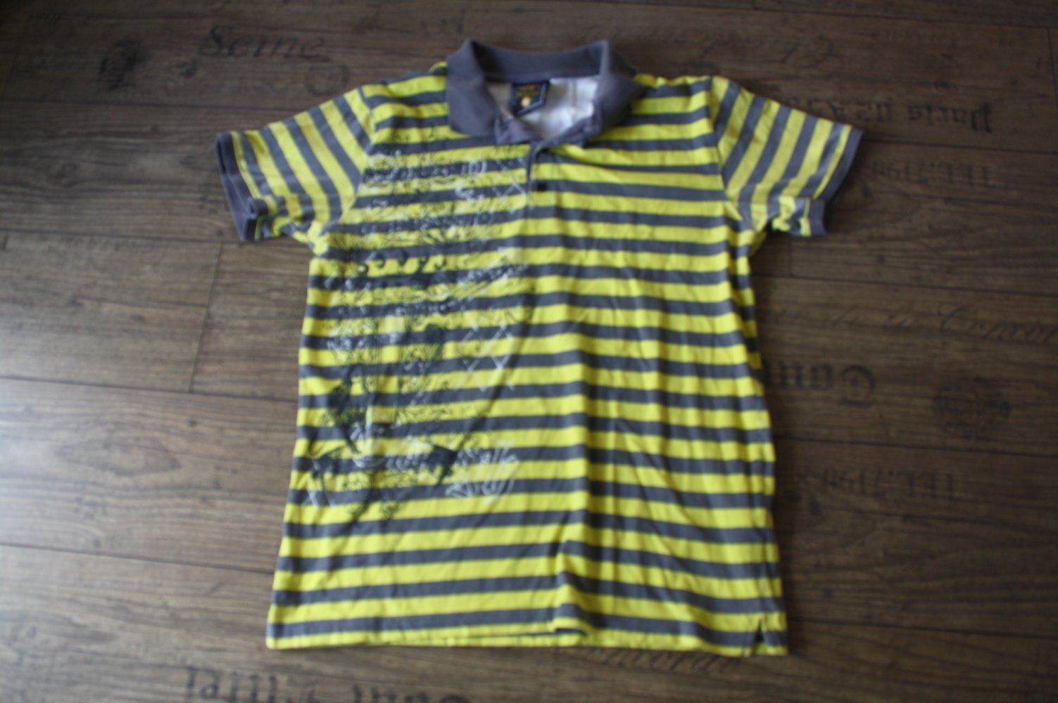 Herren Poloshirt Vintageshirt Tshirt geringelt Print Retro gestreift L