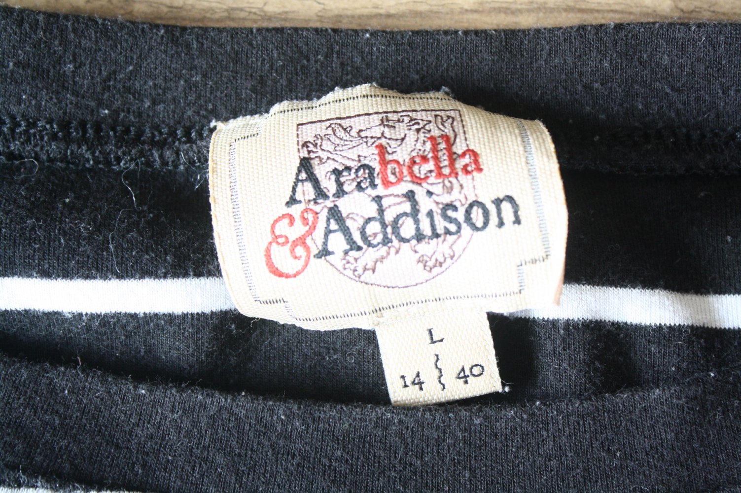 Arabella Addison 3/4 Langarmshirt Ringelshirt Shirt 38 40 geringelt unten rund abgerundet Jerseyshirt