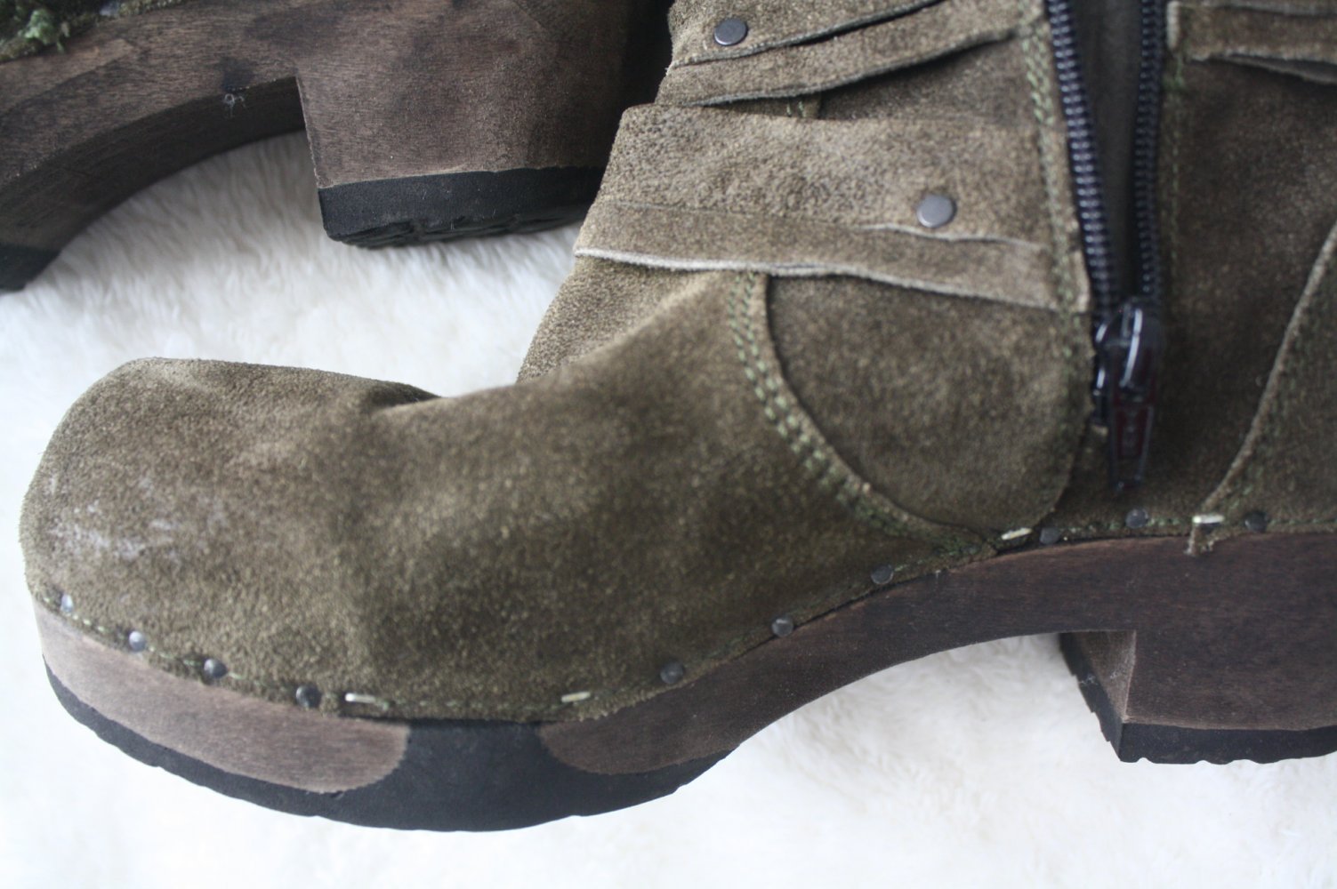 Softclox Jaqueline Stiefeletten Plateau Boots Plateauboots Khaki Wildleder 37 ausverkauft Unikat Einzelteile Retro Vintage 