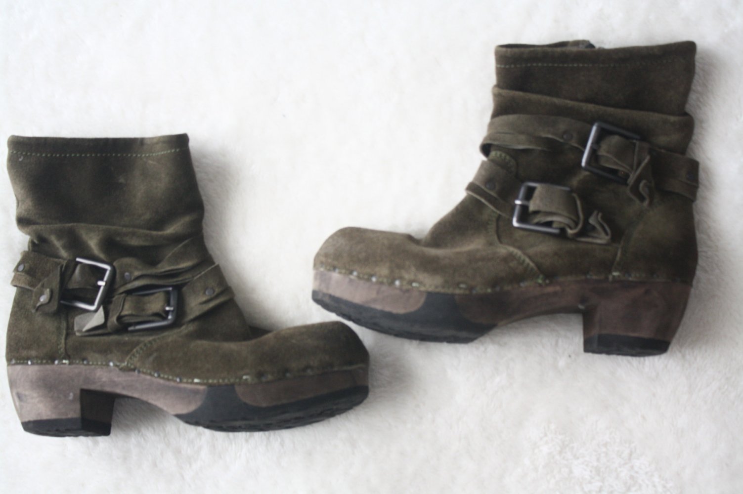 Softclox Jaqueline Stiefeletten Plateau Boots Plateauboots Khaki Wildleder 37 ausverkauft Unikat Einzelteile Retro Vintage 