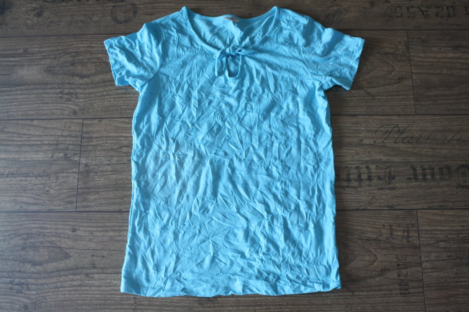 Peckott Türkises Shirt Tshirt Crincleshirt Sommershirt Jerseyshirt neuwertig 34 36 Basicshirt zum Schnüren