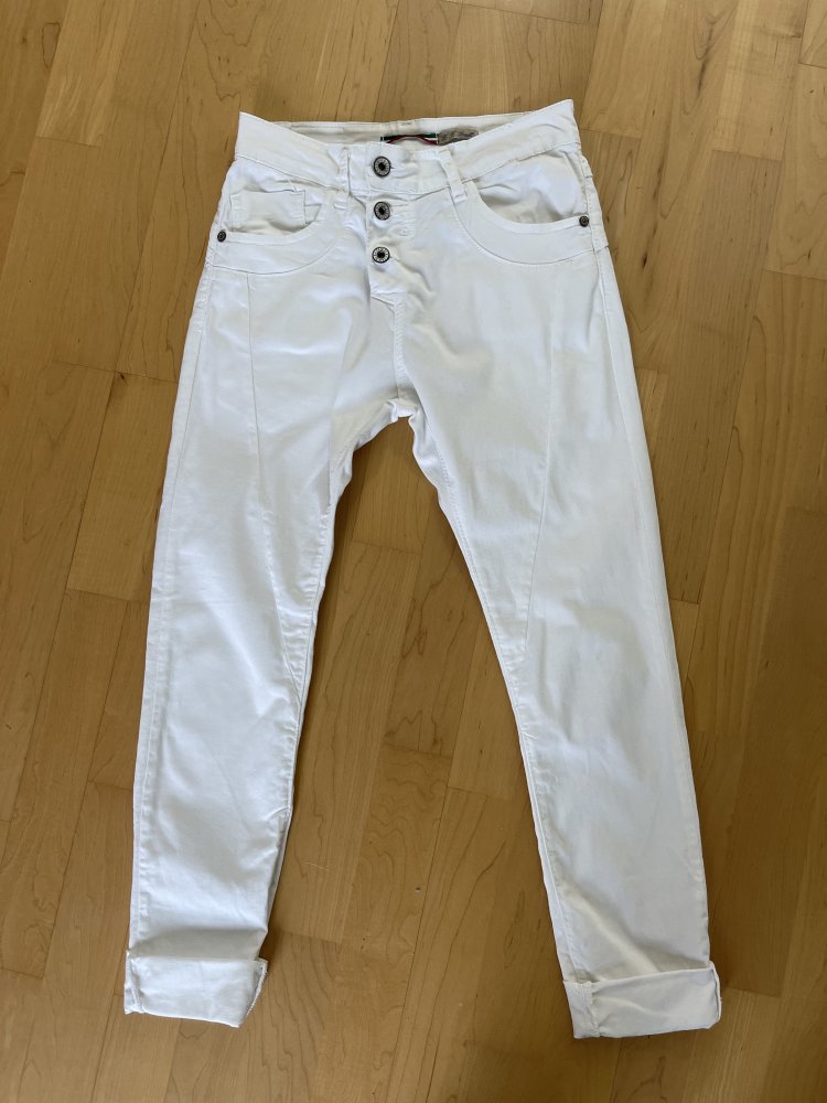 Weiße PLEASE Jeans aus Italien - Größe XS