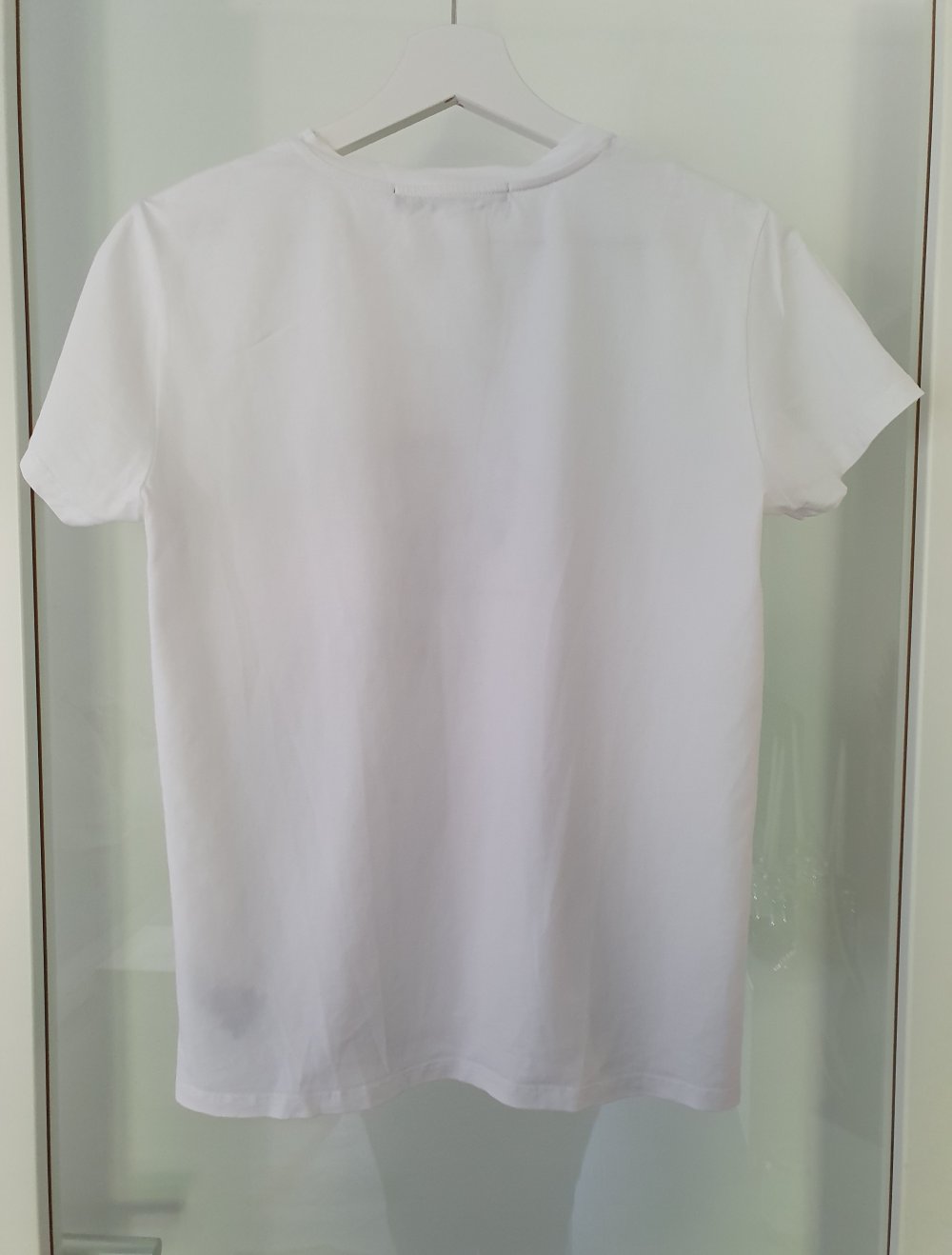 T-Shirt Karl Lagerfeld Gr. M mit silber Aufdruck - Shirt weiß