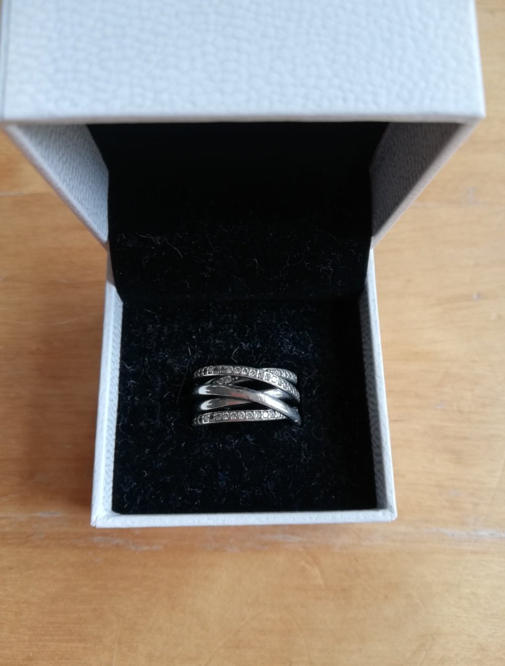 Original Pandora polierte Linien Ring Silber Gr 54