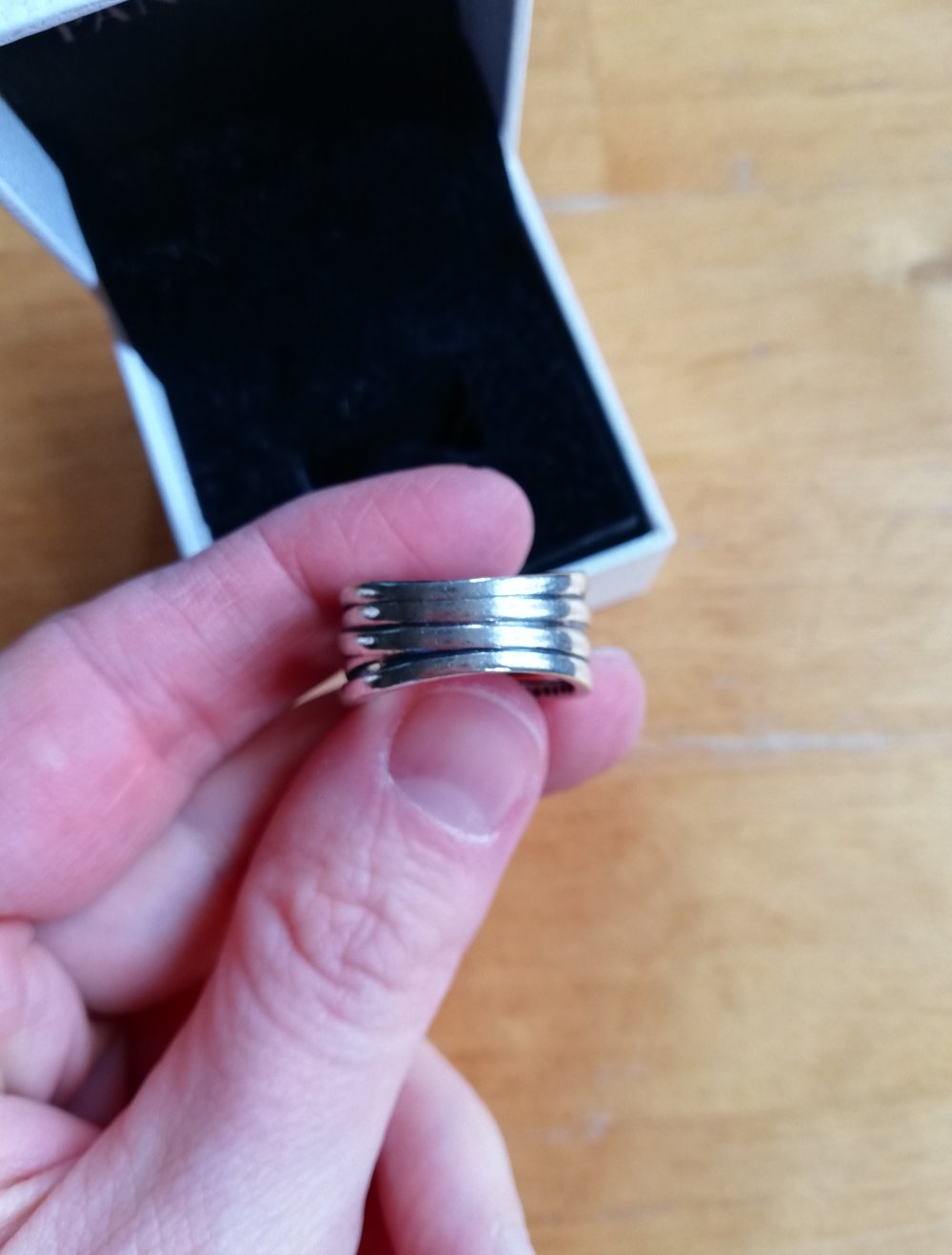 Original Pandora polierte Linien Ring Silber Gr 54