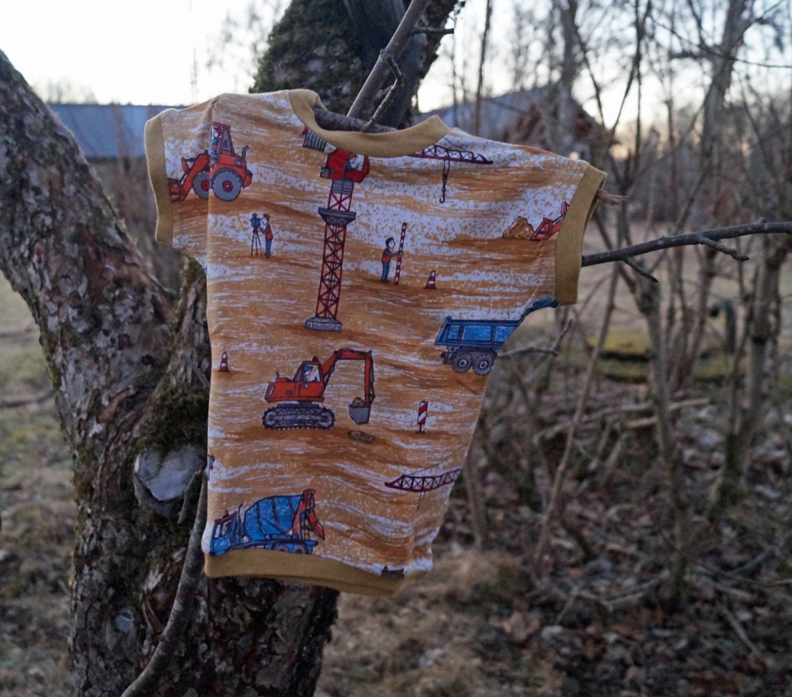 Baustellen-Shirt T-Shirt egal wie rum Gr. 80 86 evtl. 92