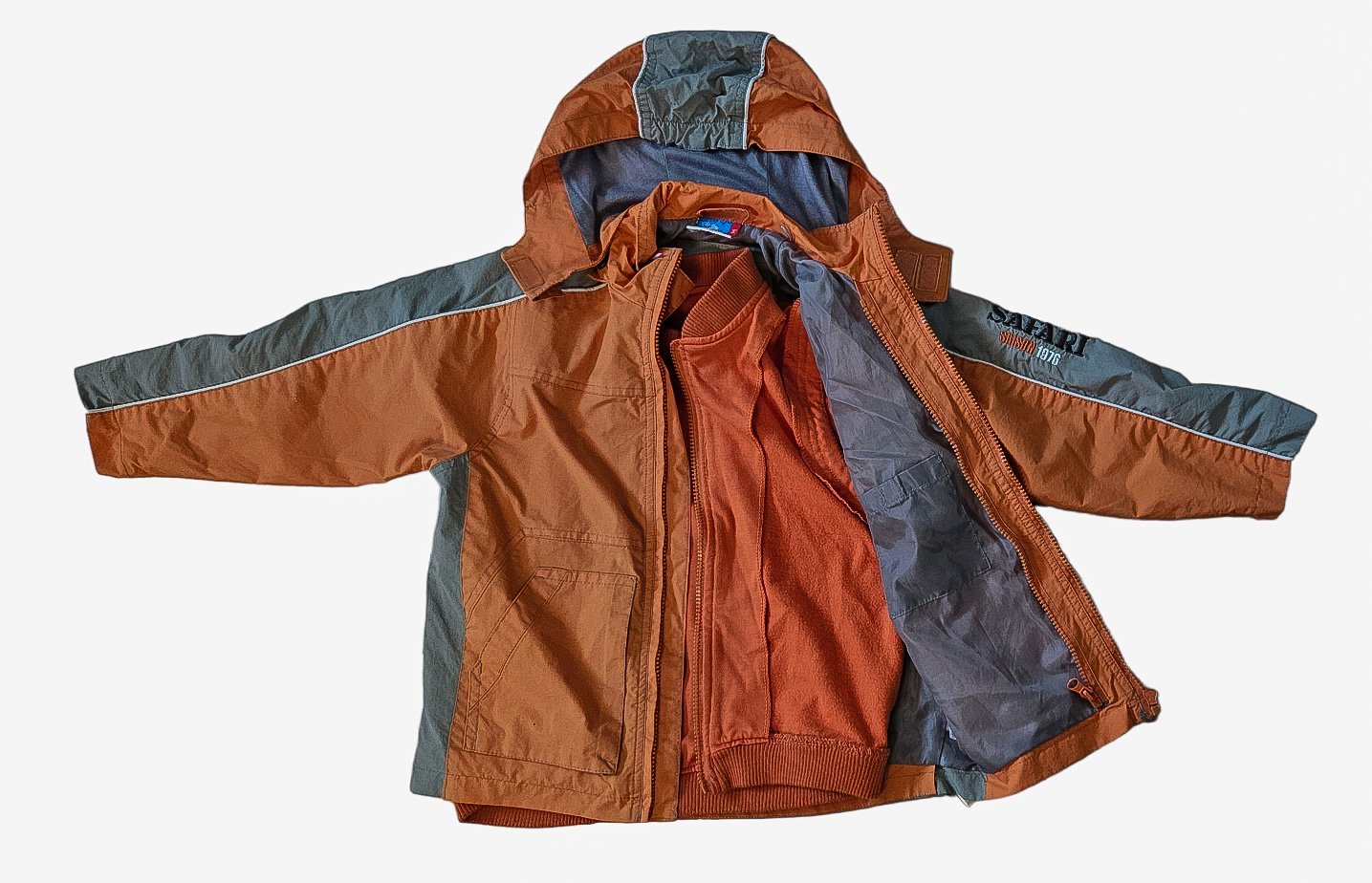 Mädchen / Jungen / Unisex Jacke Regenjacke Kapuzenjacke Übergangsjacke Windbreacker Gr. 116 Topolino mit Weste