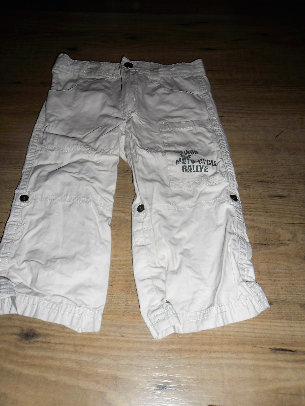 Hose - Turn-Up-Hose - Kinderhose Stoffhose von impidimpi Größe 80 helle beige