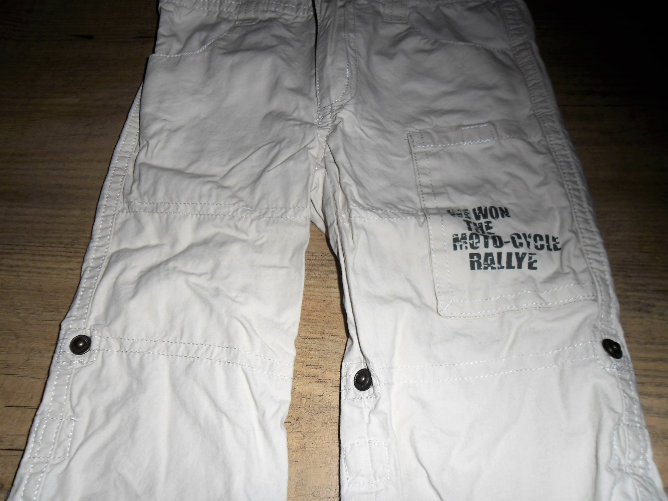 Hose - Turn-Up-Hose - Kinderhose Stoffhose von impidimpi Größe 80 helle beige