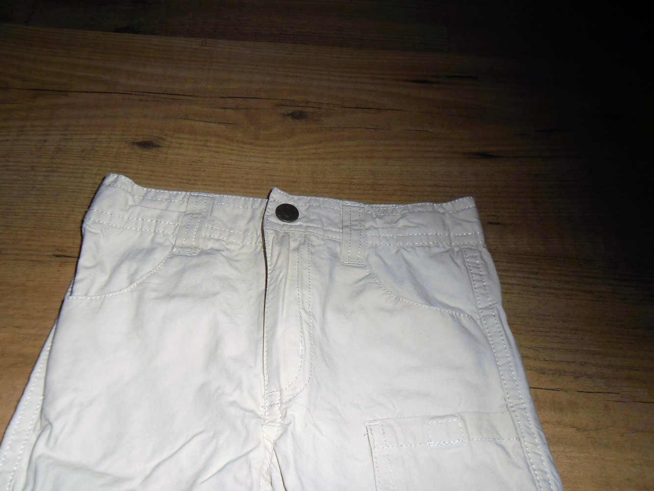 Hose - Turn-Up-Hose - Kinderhose Stoffhose von impidimpi Größe 80 helle beige