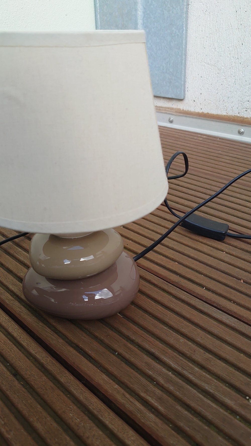 Lampe Tischleuchte braun beige Tischlampe Honsel Leuchten