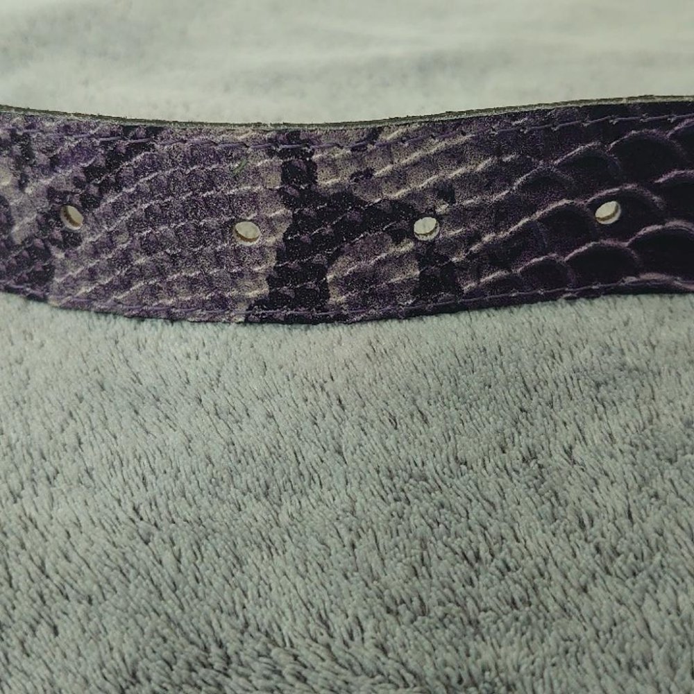 Gürtel lila Flieder silber 90er Jahre Vintage echt Leder Made in Italy