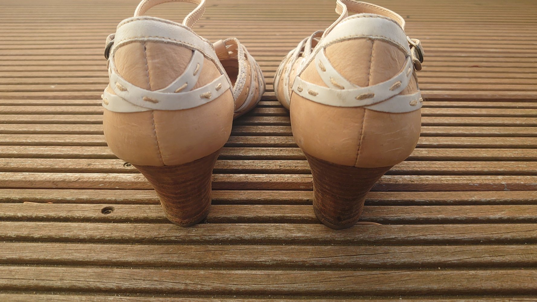 Schuhe Absatzschuhe Pumps Marc Größe 41 Soft walk braun Beige Creme Sommer Frühling 