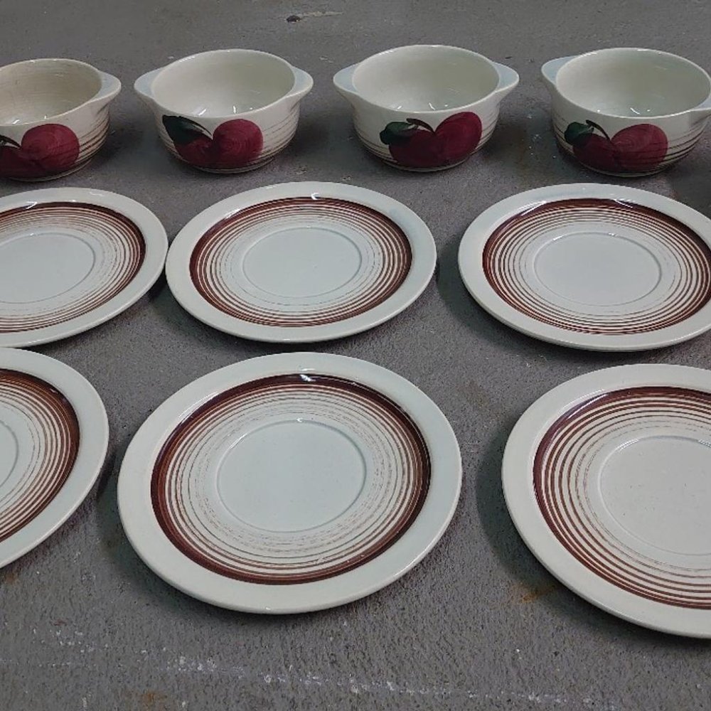 DDR Teller Schüsseln handbemalt Vintage 6 Teller und 6 Schüsseln