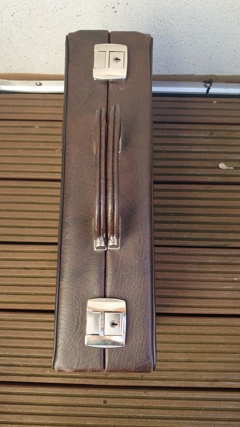 Koffer Aktenkoffer Vintage Retro Lederkoffer Leder braun leider keine Schlüssel vorhanden 44 cm Breit 39 cm Hoch 14 cm