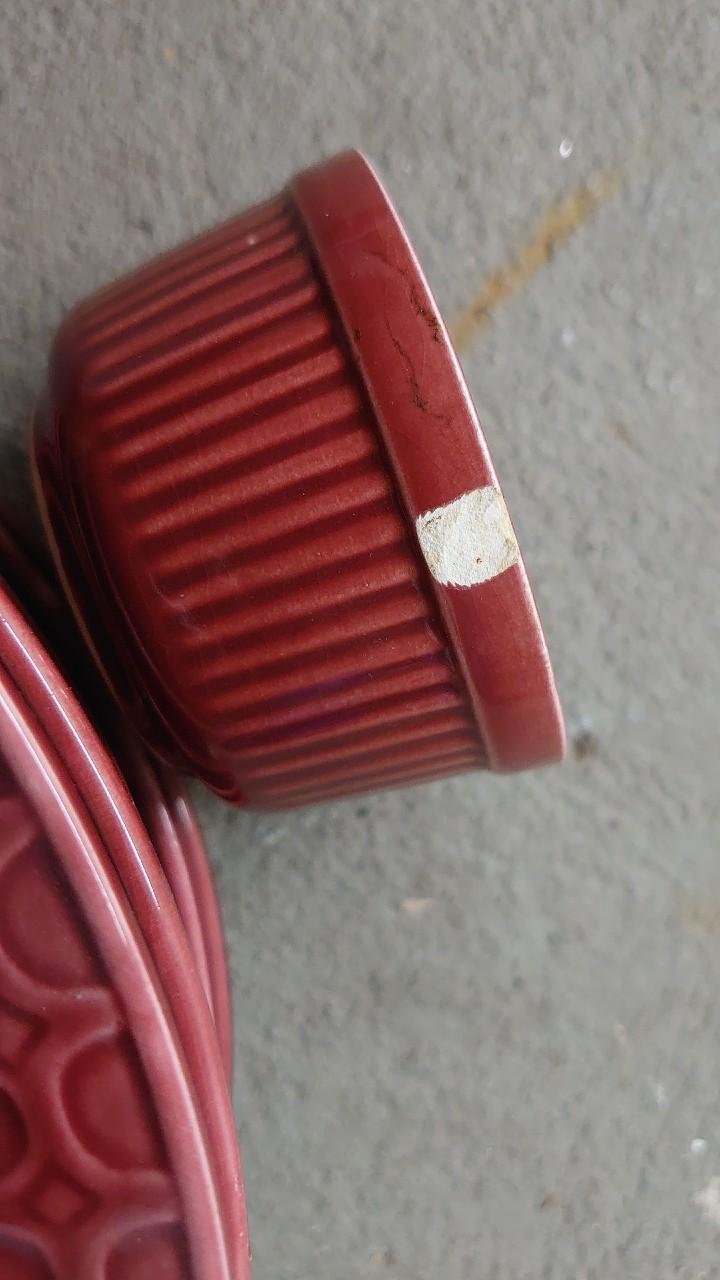 Fondue Teller Tonteller Vintage 6 Fondue Teller und 3 kleine Tonschüssel