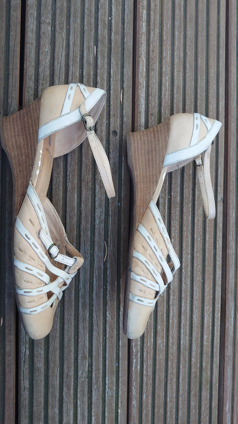 Schuhe Absatzschuhe Pumps Marc Größe 41 Soft walk braun Beige Creme Sommer Frühling 