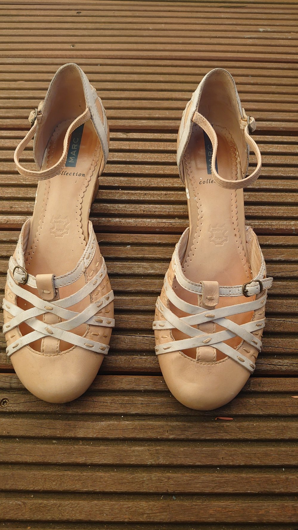 Schuhe Absatzschuhe Pumps Marc Größe 41 Soft walk braun Beige Creme Sommer Frühling 
