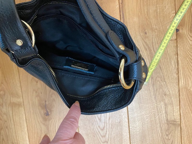 Tasche Handtasche Anna Morellini Neu Leder Schwarz Nieten