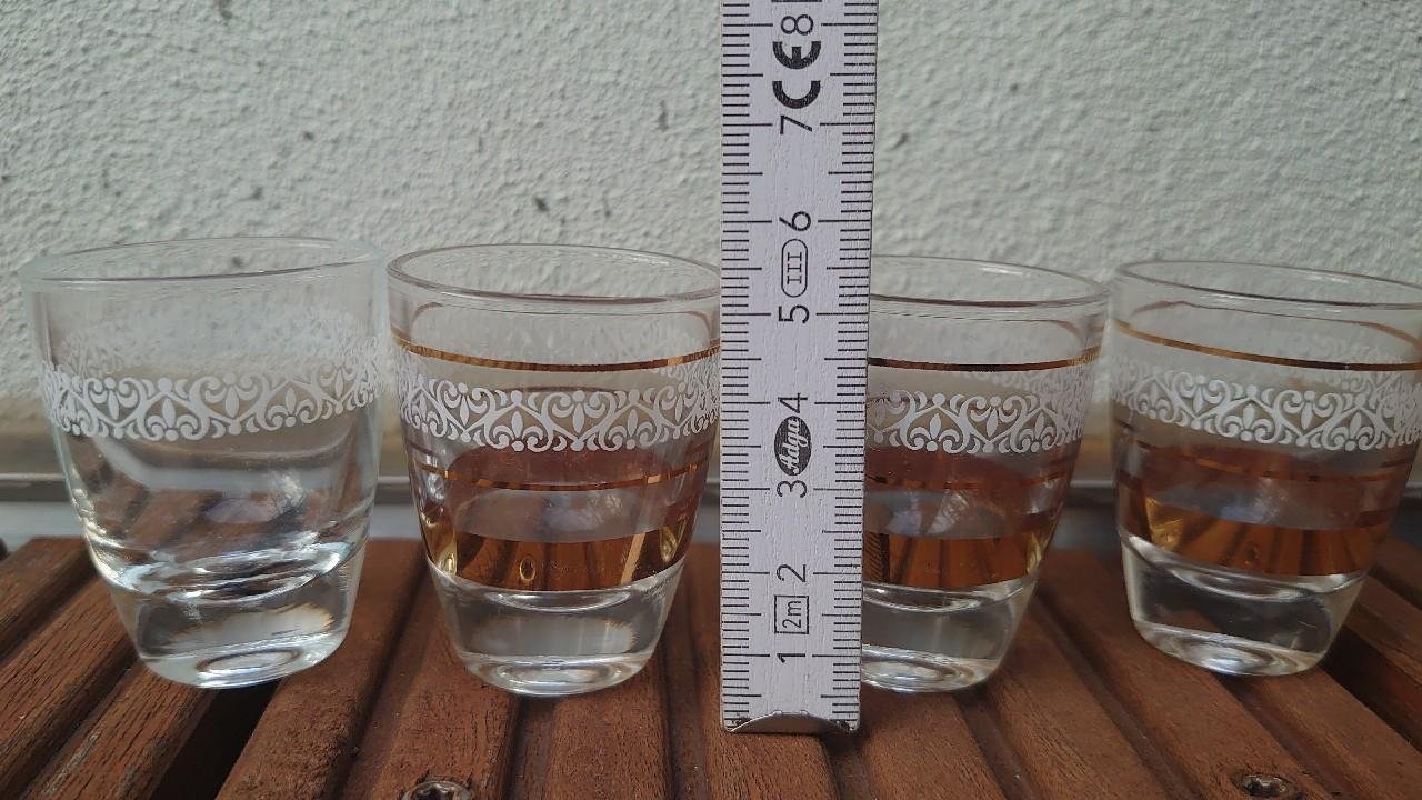 Glas Gläser Likörglas aus Frankreich 4 Stück 60er Jahre original Vintage