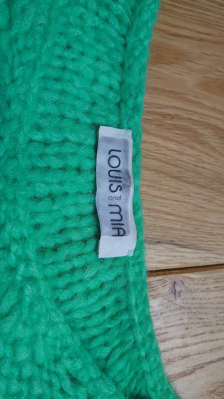 Pullover Louis & Mia grün Streifen Strickpullover Größe 40 Alpaka und Wolle