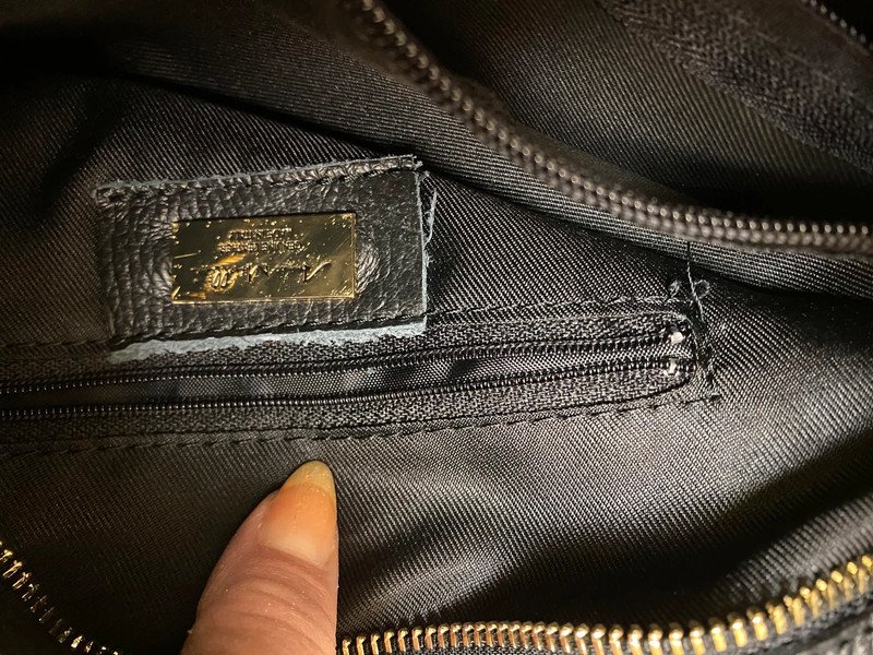Tasche Handtasche Anna Morellini Neu Leder Schwarz Nieten