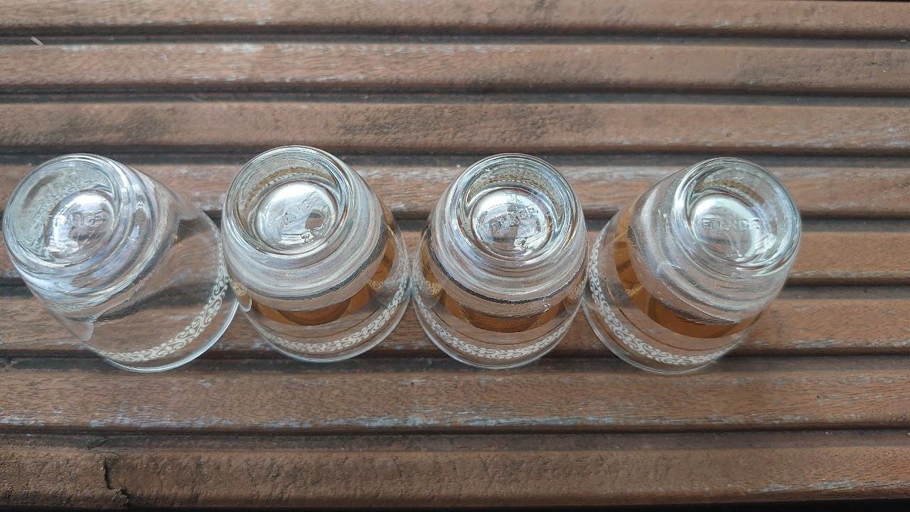 Glas Gläser Likörglas aus Frankreich 4 Stück 60er Jahre original Vintage