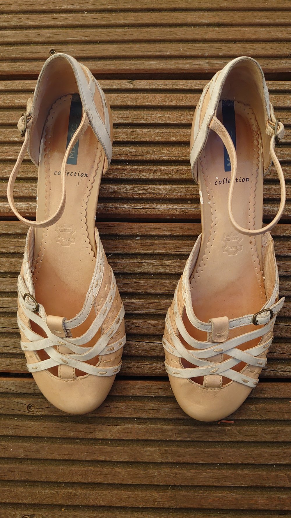 Schuhe Absatzschuhe Pumps Marc Größe 41 Soft walk braun Beige Creme Sommer Frühling 