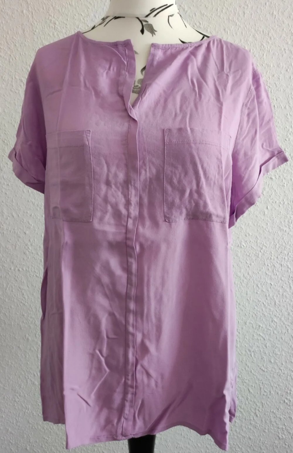 Damen Blusen Shirt mit 2 Deko Taschen Neu
