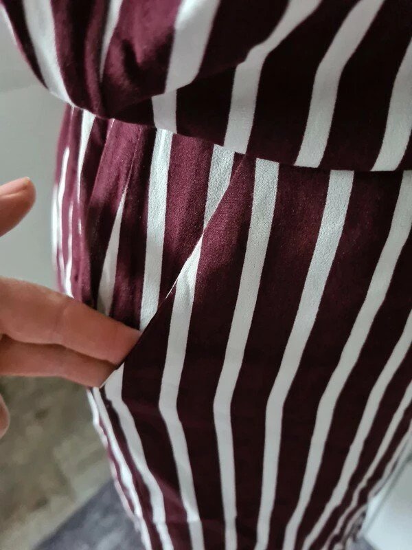 Sommerkleid Object Gr. 38 weiß/bordo Kleid casual basic