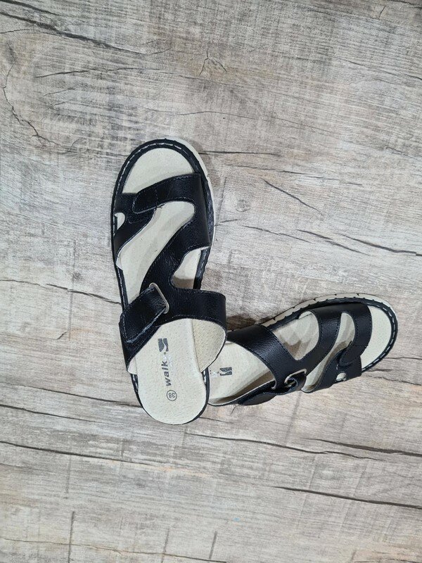 Schuhe Pantoletten Gr. 38 Walk X Comfort schwarz neu breite Verstellbar 