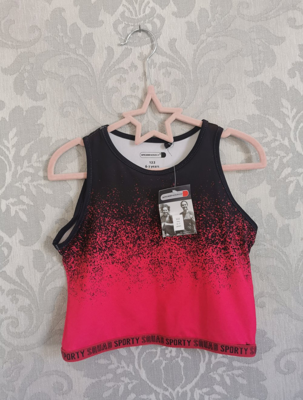 Sport Top | Bustier Gr. 122 in marineblau pink Atmungsaktiv Neu mit Etikett