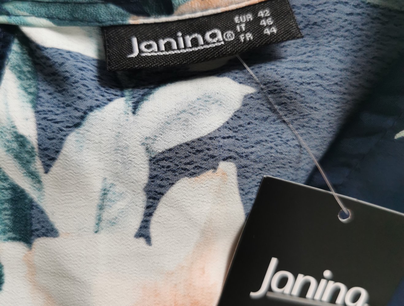 Janina Kleid Gr. 42 Blumenmuster Schlüsselloch Neu mit Etikett