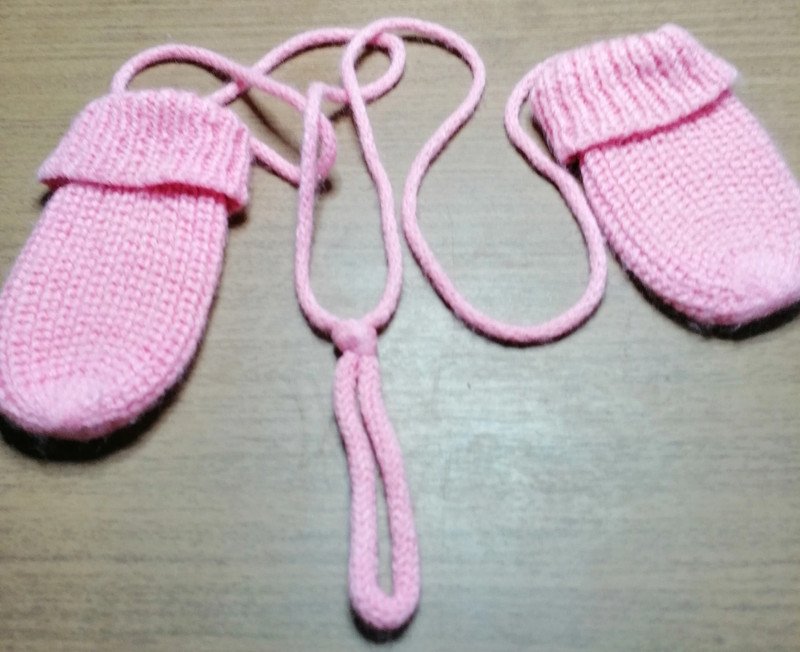 Rosa Handschuhe - Baby - aus den 80igern - Vintage