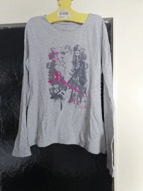 Graues Langarmshirt - Gr. 152 - alive