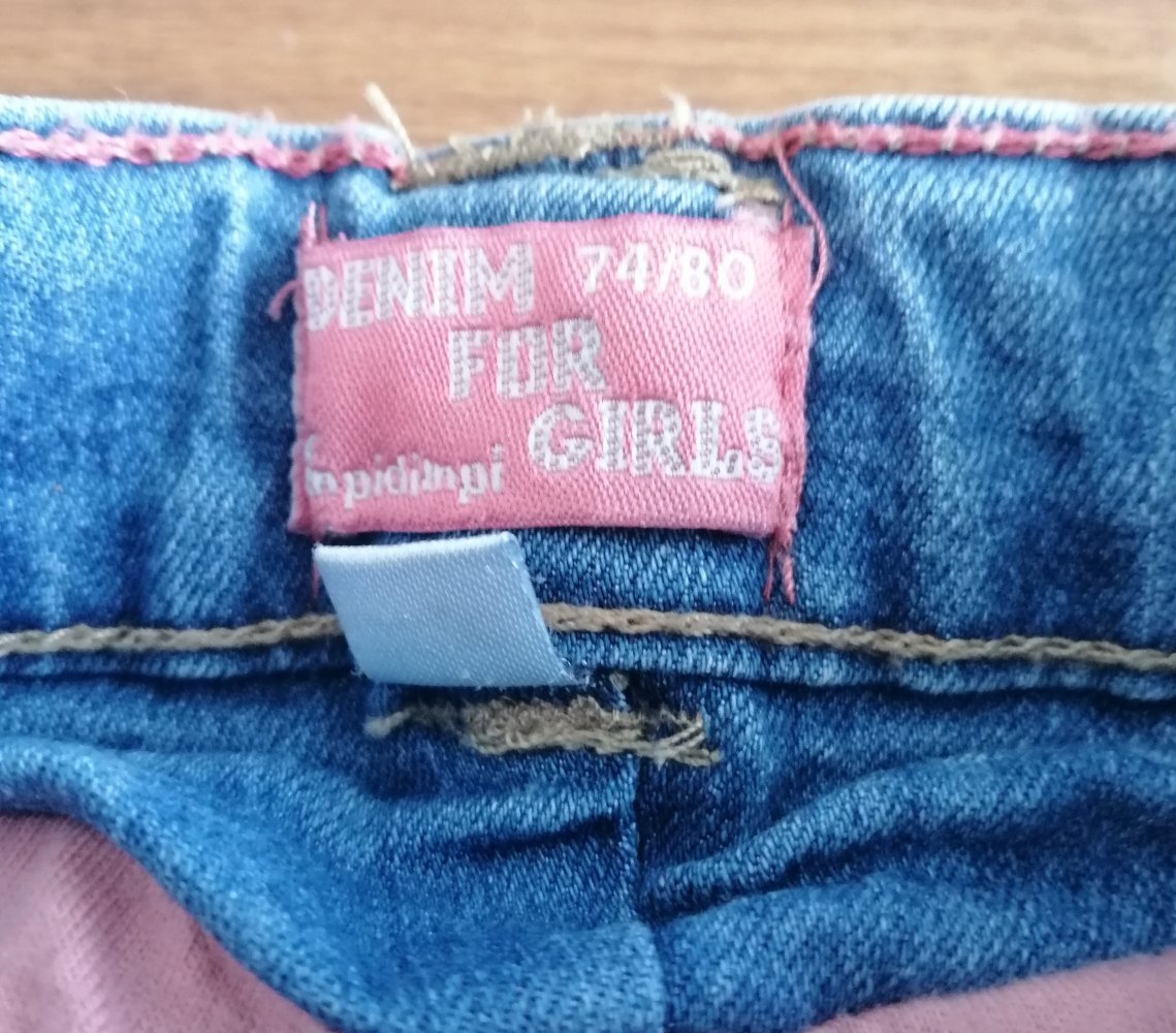 Blau Jeans - gefüttert - Gr. 74/80 - impidimpi - Denim for Girls