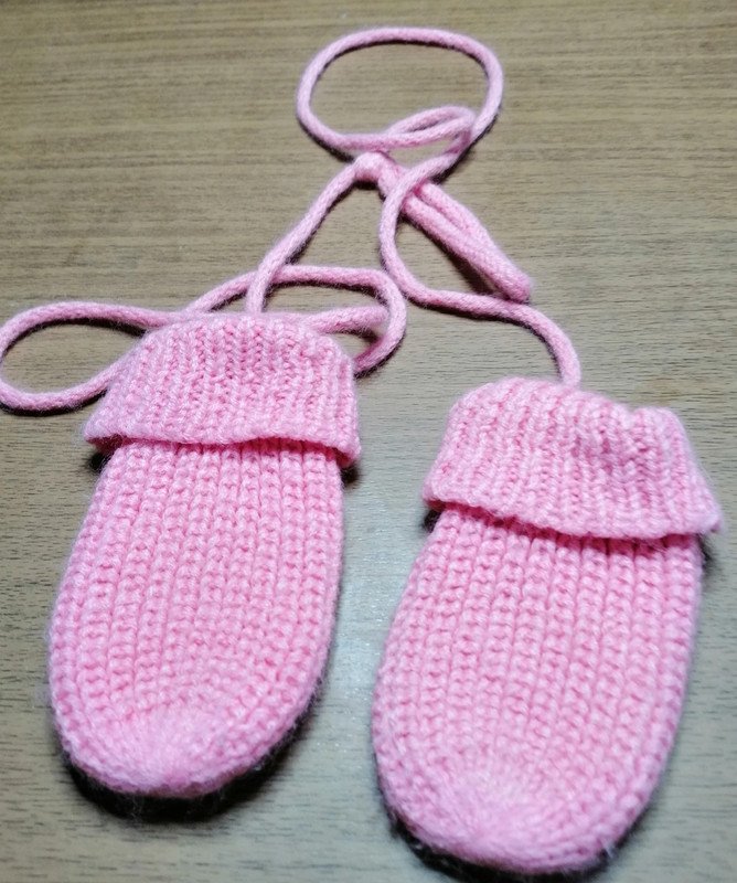 Rosa Handschuhe - Baby - aus den 80igern - Vintage