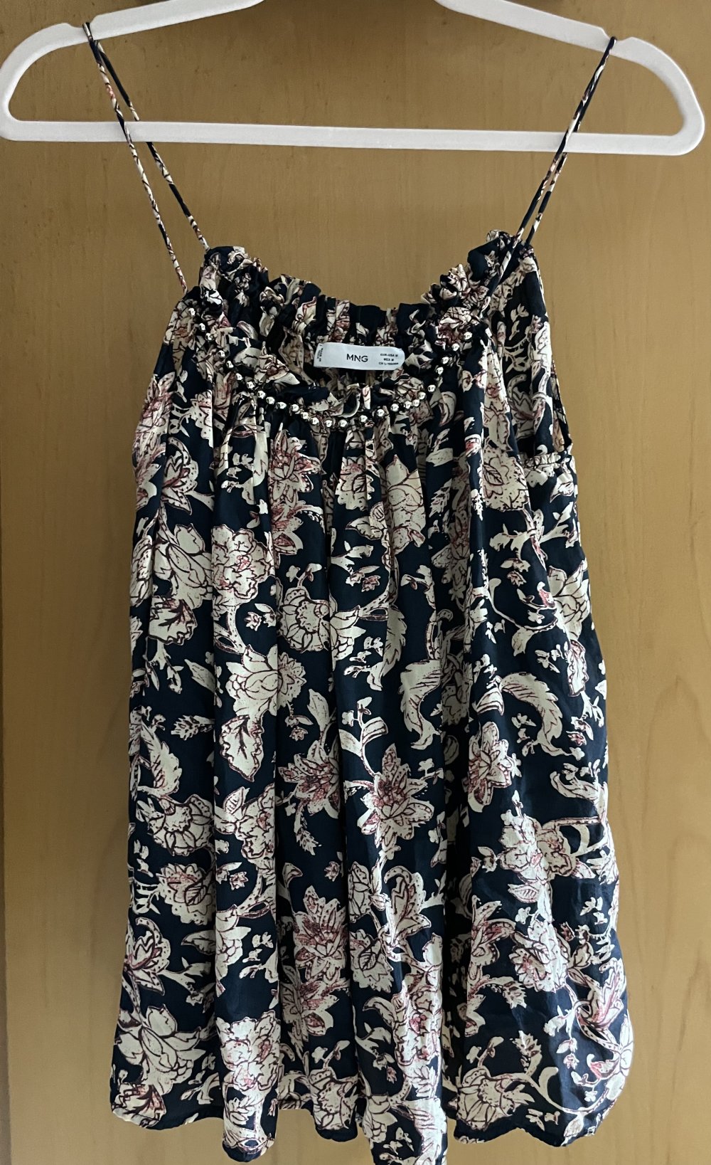 Mango Top Tunika blau gemustert M