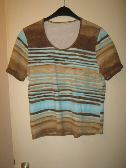 T-Shirt braun/blau