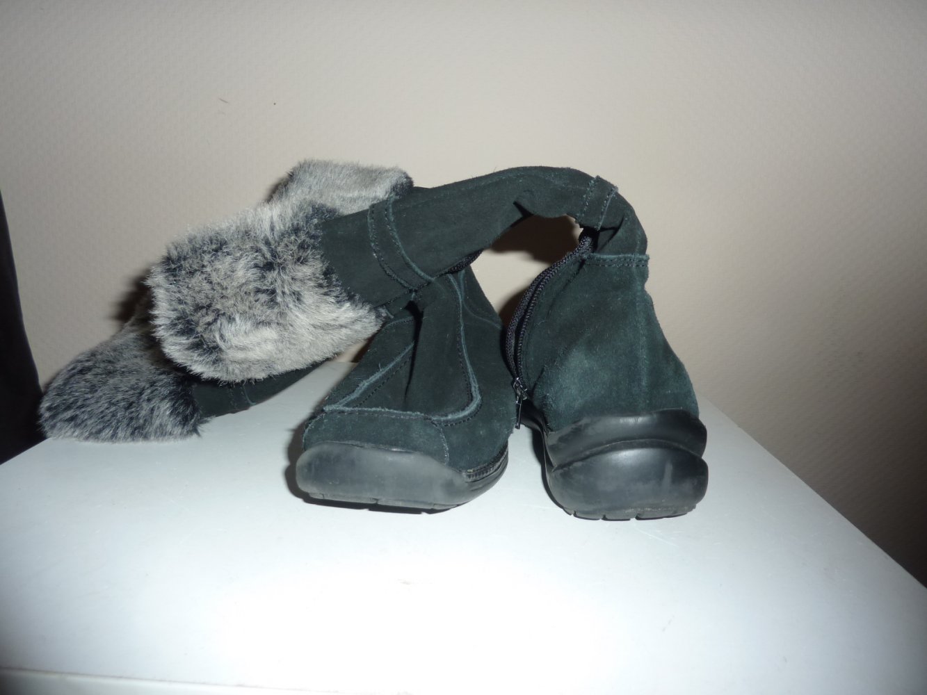 LEDER Stiefel Gr. 39 Sohle 26 cm schwarz Wildleder Winterstiefel CLIFFTON London Boots Stiefelette